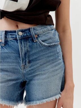pistola Blue Whiskered Frayed Hem Denim Shorts Sweet Emotion 27 New
